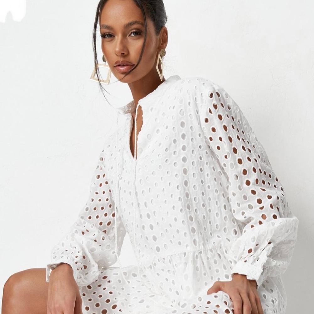 White Lace Voile Beach Dress